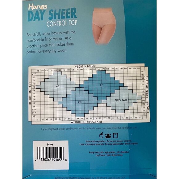 Hanes Vintage 90’s Day Sheer Control Top 2 Pair Size CD Travel Buff Sandalfoot - Picture 3 of 3